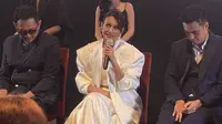 Raihaanun dalam konferensi pers film Beautiful Pain yang dihelat di Jakarta, Kamis (15/10/2026). (Liputan6.com/Nola Vemiliana)