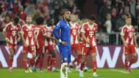 Ekspresi Malo Gusto dalam laga Bayern Munchen vs Chelsea di Liga Champions 2025/2026, Kamis (18/9/2025).&nbsp;(AP Photo/Martin Meissner)