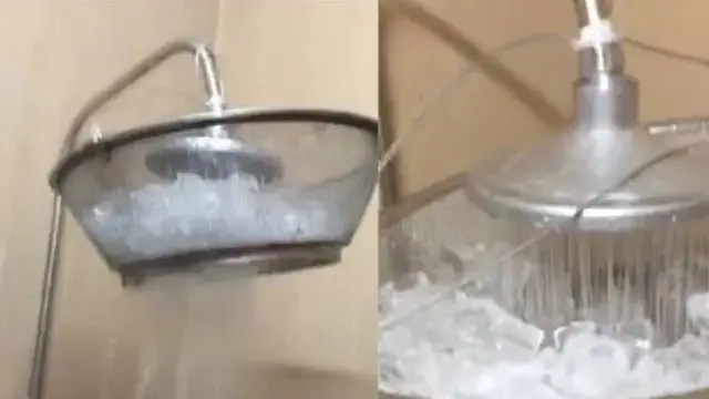 6 Potret Orang Mandi Pakai Es Batu Ini Kocak, Solusi Ampuh Cuaca Panas