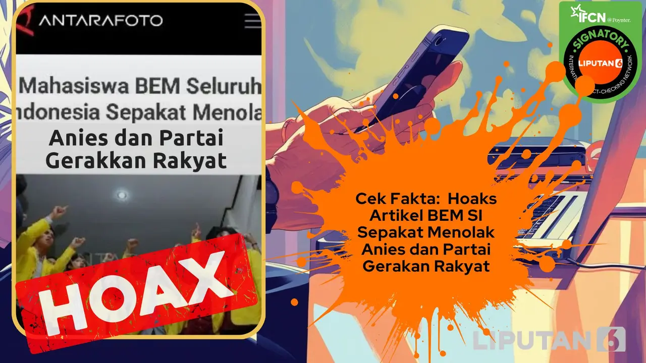 Cek fakta artikel BEM seluruh Indonesia menolak Anies dan Partai Gerakan Rakyat