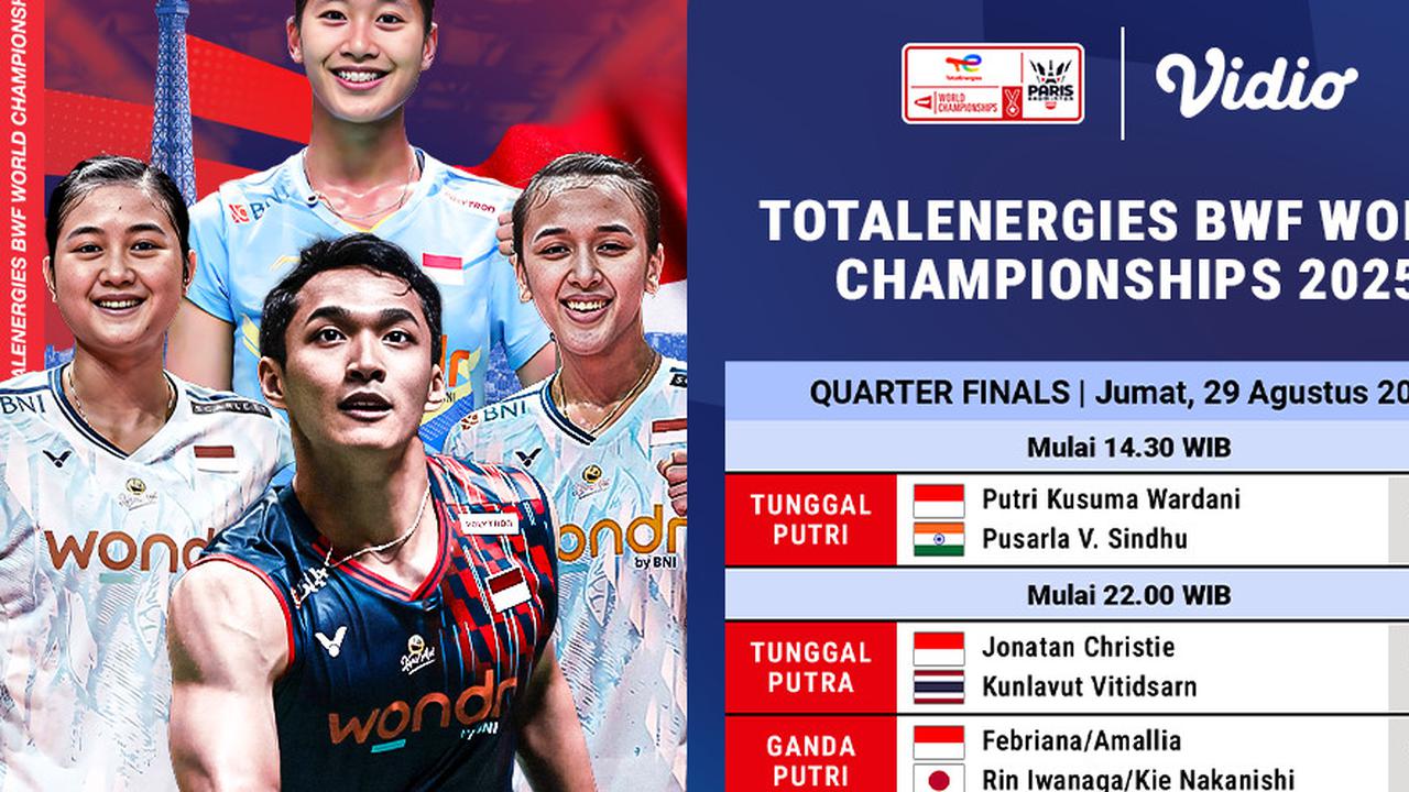Nonton BWF World Championship 2025 Quarter Finals Tayang di Vidio
