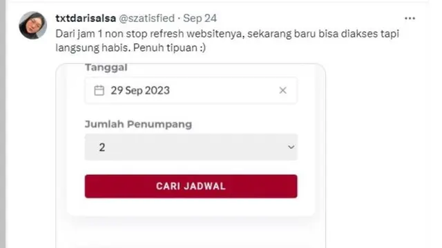 Tiket Kereta Cepat Whoosh Tahap 2 Sudah Ludes, Warganet Keluhkan Banyak Gangguan Saat Memesan