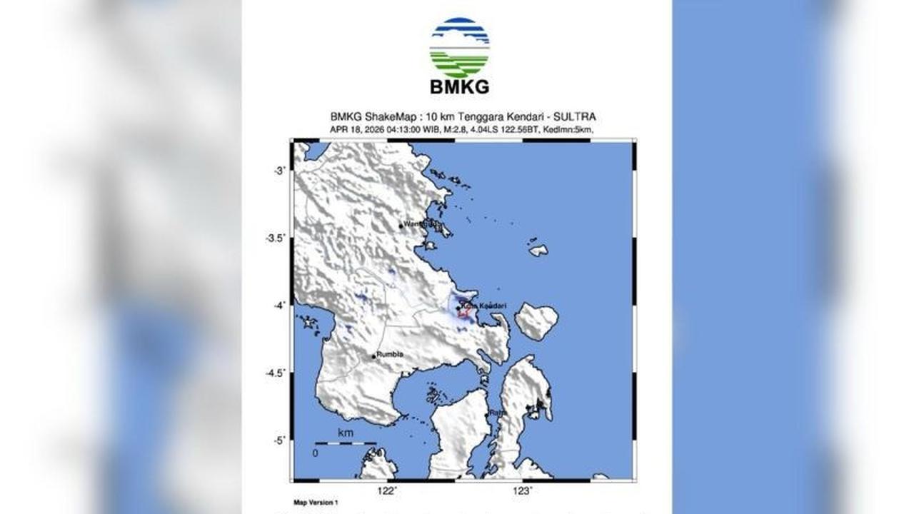 BMKG: Aktivitas Sesar Picu Gempa Bumi Kendari, Dirasakan hingga Konsel