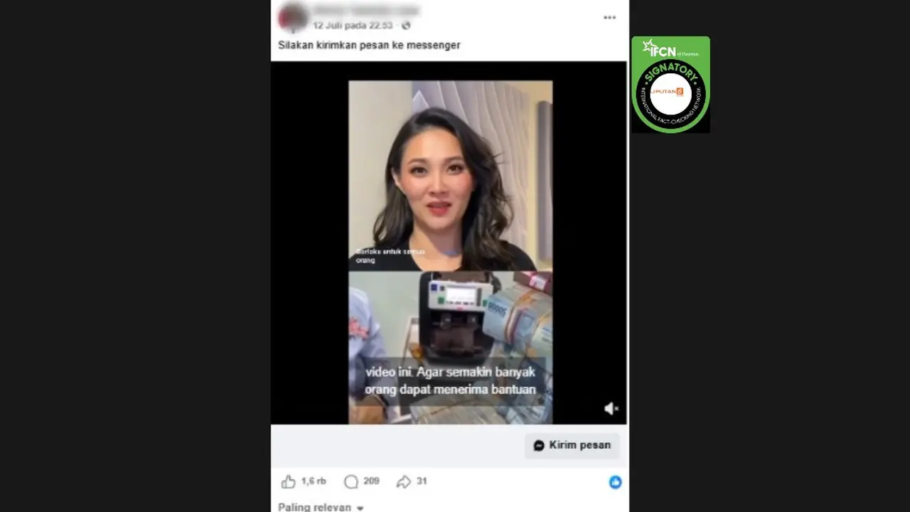 Cek Fakta Liputan6.com mendapati klaim video Gubernur Maluku Utara Sherly Tjoanda Laos akan membagikan bantuan uang tunai.