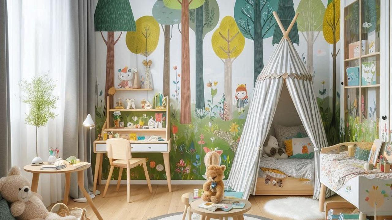 Ilustrasi Desain Mural Kamar Anak
