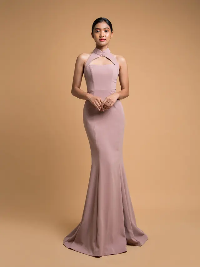 Model Dress Pesta Elegan Kerah Shanghai