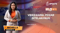 Beredar video yang diklaim sebuah kapal pesiar ditelan seekor paus beredar di media sosial. Benarkah?
