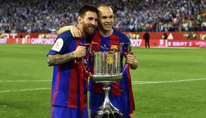 Andres Iniesta. Merupakan senior Lionel Messi di La Masia. Selama 14 tahun bermain bersama hingga 2018, Andres Iniesta merupakan pemberi assist terbanyak bagi gol-gol Lionel Messi. (Foto: AFP/Ander Gillenea)