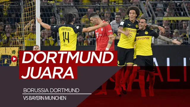 Berita video highlight kemenangan Borussia Dortmund atas Bayern Munchen di Piala Super Jerman, Sabtu (4/8/2019).