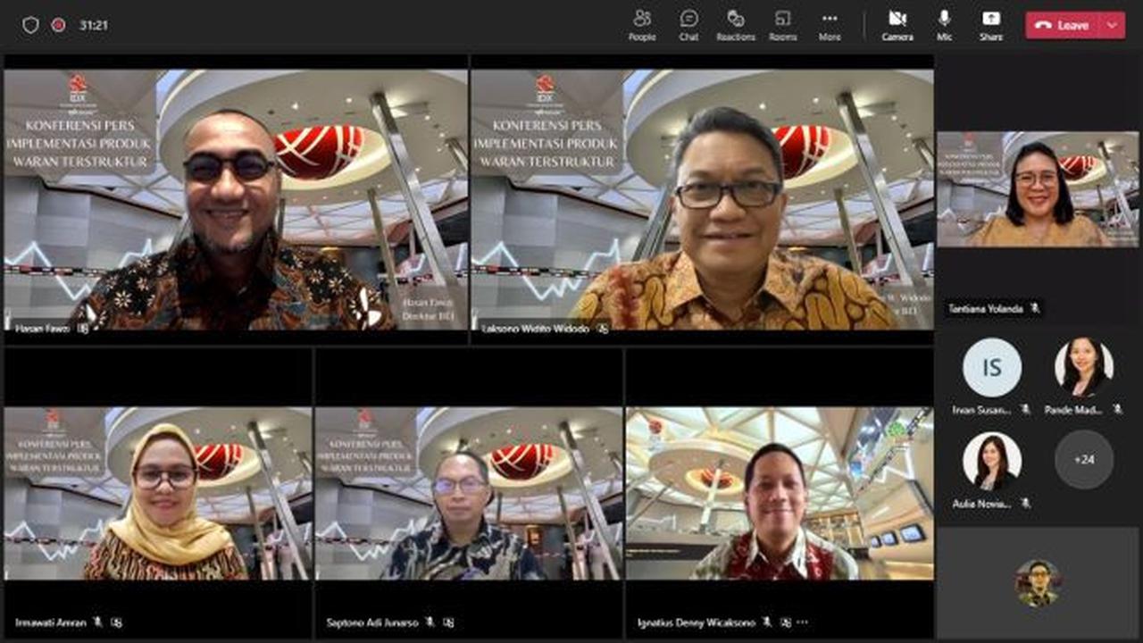 Konferensi pers implementasi produk waran terstruktur, Senin (11/4/2022) (Dok: BEI)