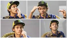Pebalap MotoGP Valentino Rossi hadir dalam peluncuran produk terbaru Yamaha, Xabre, di The Mulia Resort, Bali, Selasa (26/1/2016). Inilah beberapa mimik lucu Rossi saat konferensi pers peluncuran motor baru Yamaha tersebut. (Bola.com/Vitalis Yogi Trisna)