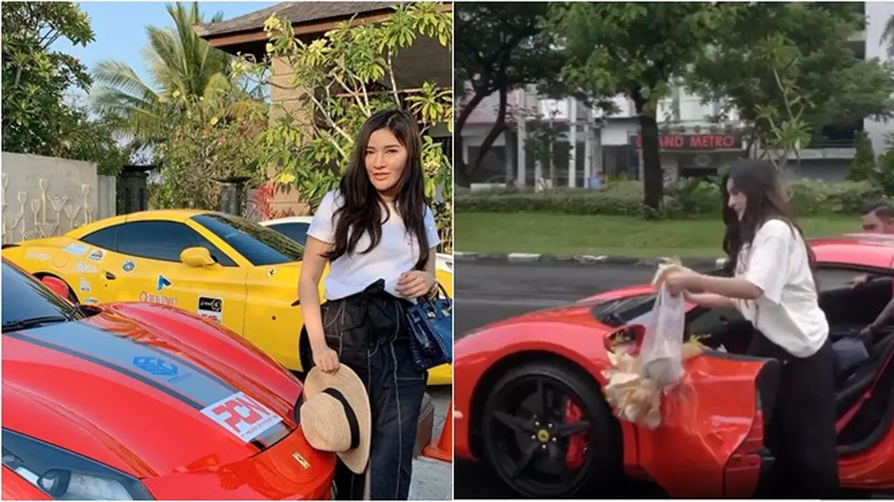 7 Potret Shandy Purnamasari yang Viral Gantungkan Kerupuk di Mobil Ferrari