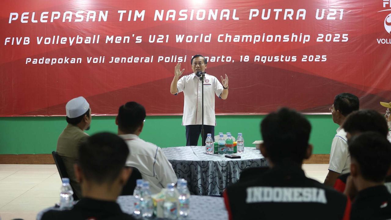 FOTO: Timnas Voli Putra U-21 Resmi Dilepas, Siap Harumkan Nama Indonesia di Kejuaraan Dunia