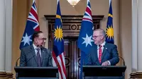 PM Malaysia Anwar Ibrahim dan PM Australia Anthony Albanese saat bertatap muka di Melbourne, Australia, pada Senin (4/3/2024). (Dok. Instagram/@anwaribrahim_my)