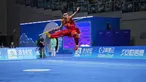 Kontingen Indonesia merebut medali emas ketiga pada ajang multi-event Asian Games Hangzhou 2022, Selasa (26/9/2203). Setelah sebelumnya Muhammad Sejahtera Dwi Putra memperoleh emas keduanya dari cabang menembak, kali ini giliran cabang wushu yang mempersembahkan emas pertama sekaligus yang ketiga bagi Kontingen Indonesia. Adalah Harris Horatius menjadi yang terbaik di nomor men’s nanquan dan nangun all-around yang digelar di XSG Sports Centre. Hasil ini sekaligus menjadi peningkatan prestasi bagi Harris Horatius yang menempati peringkat ke-9 di nomor yang sama pada Asian Games 2018 lalu. (NOC Indonesia/Tetuko Mediantoro)