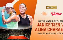 Live Streaming Madrid Open 2026: Janice Tjen vs Alina Charaeva, Eksklusif di Vidio