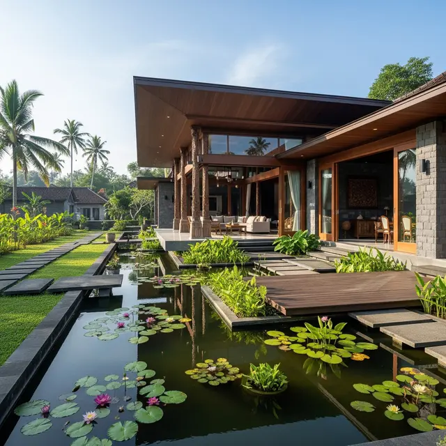 Inspirasi Rumah Atap Datar Model Pendopo di Desa