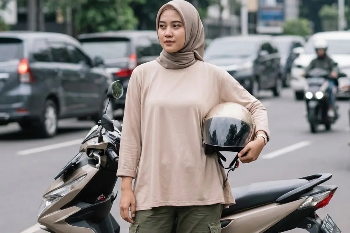 Blus A-Line Bahan Kaos Premium (Gemini AI)