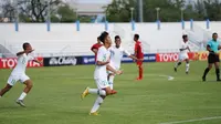Penyerang Timnas Indonesia U-15, Muhammad Valeron, mencetak gol dan membantu timnya mengalahkan Vietnam dengan skor 2-0 di Piala AFF 2019.