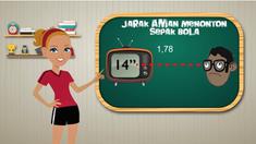 Video motion grafis mengenai tips sehat menonton siaran langsung sepak bola dari layar televisi.