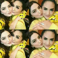 Ashanty memeluk dan mencium pipi Krisdayanti (Instagram/@hermansyahfamily)