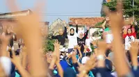 Senam dan Sapa Warga di Surabaya, Atikoh Ganjar: Emak-Emak Sat Set Luar Biasa