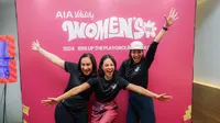 Andien Aisyah dan Laila Munaf mengikuti jumpa pers peluncuran AIA Vitality Women's 10K. (dok. AIA Indonesia)