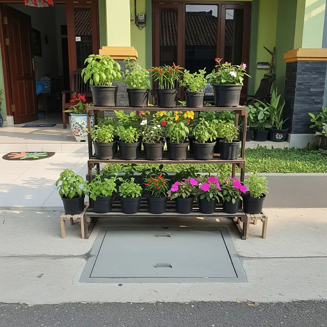 9 Kebun Mini di Atas Selokan yang Ditutup Rapi, Inovasi Ruang Hijau