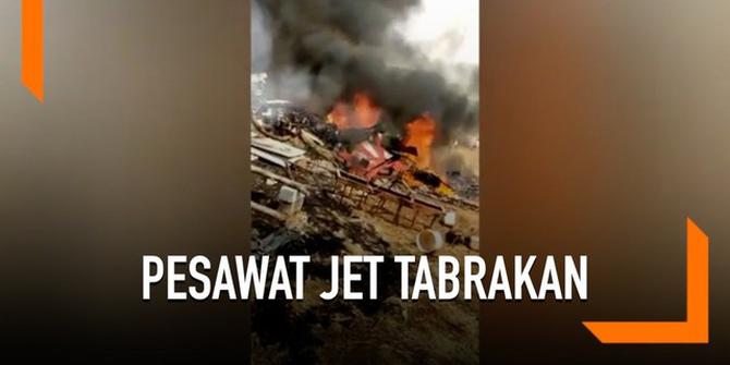 VIDEO: Detik-Detik Pesawat Jet India Tabrakan Saat Latihan