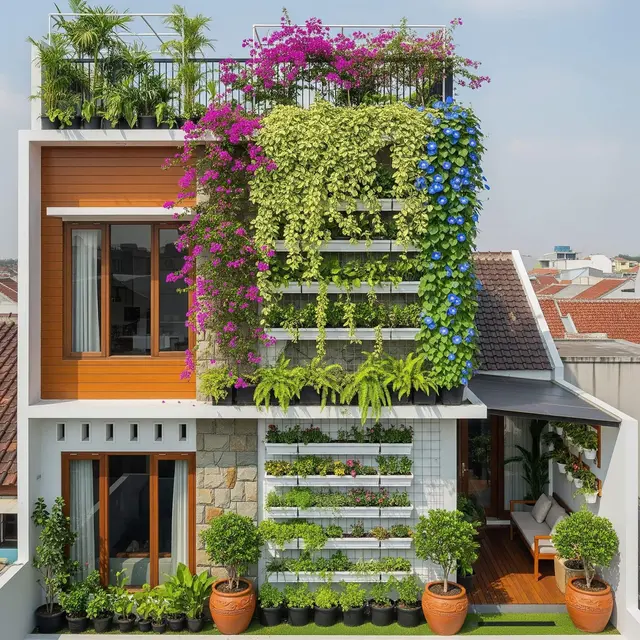 Desain Rumah Kecil dengan Rooftop Garden