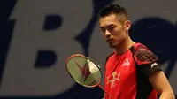 Lin Dan saat tampil pada Turnamen Indonesia Open 2016 di Istrora Senayan, Jakarta, Rabu (1/6/2016). (Bola.com/Nicklas Hanoatubun)