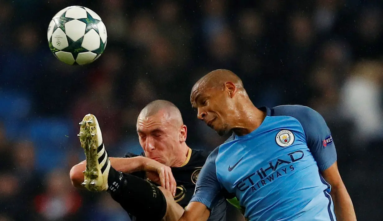  Manchester City ditahan 1-1 Celtic pada laga terakhir Grup C Liga Champions di Stadion Etihad, Selasa (6/12/2016). (Reuters/Phil Noble)