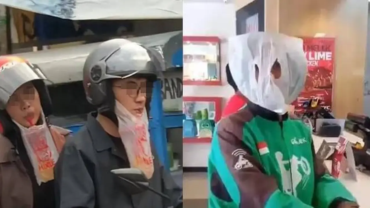 10 Potret Nyeleneh Orang Pakai Kantong Plastik Ini Kreatif Banget