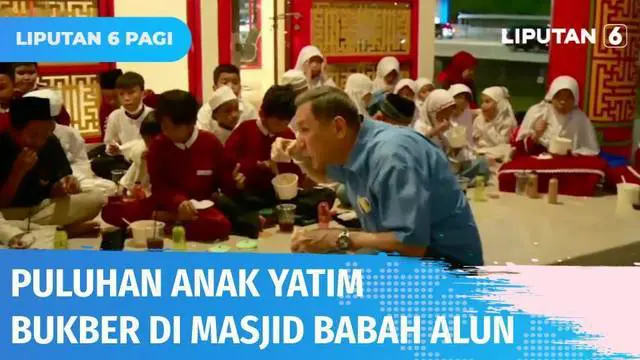 VIDEO: Antusias Puluhan Anak Yatim Ikuti Buka Bersama di Masjid Babah Alun