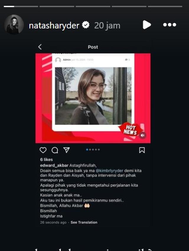 Natasha Ryder Geram ke Edward Akbar