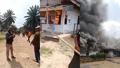 Massa di Lampung Tengaj Bakar Kantor Perusahaan Sawit