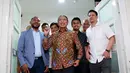 Menteri Pemuda dan Olahraga (Menpora) RI, Zainudin Amali (tengah) menerima audiensi perwakilan klub Liga 2 di Kantor Kemenpora, Jakarta, Senin (16/1/2023). Kehadiran para perwakilan klub peserta Liga 2 itu untuk mengadukan nasib mereka setelah kompetisi dihentikan. (Bola.com/M Iqbal Ichsan)