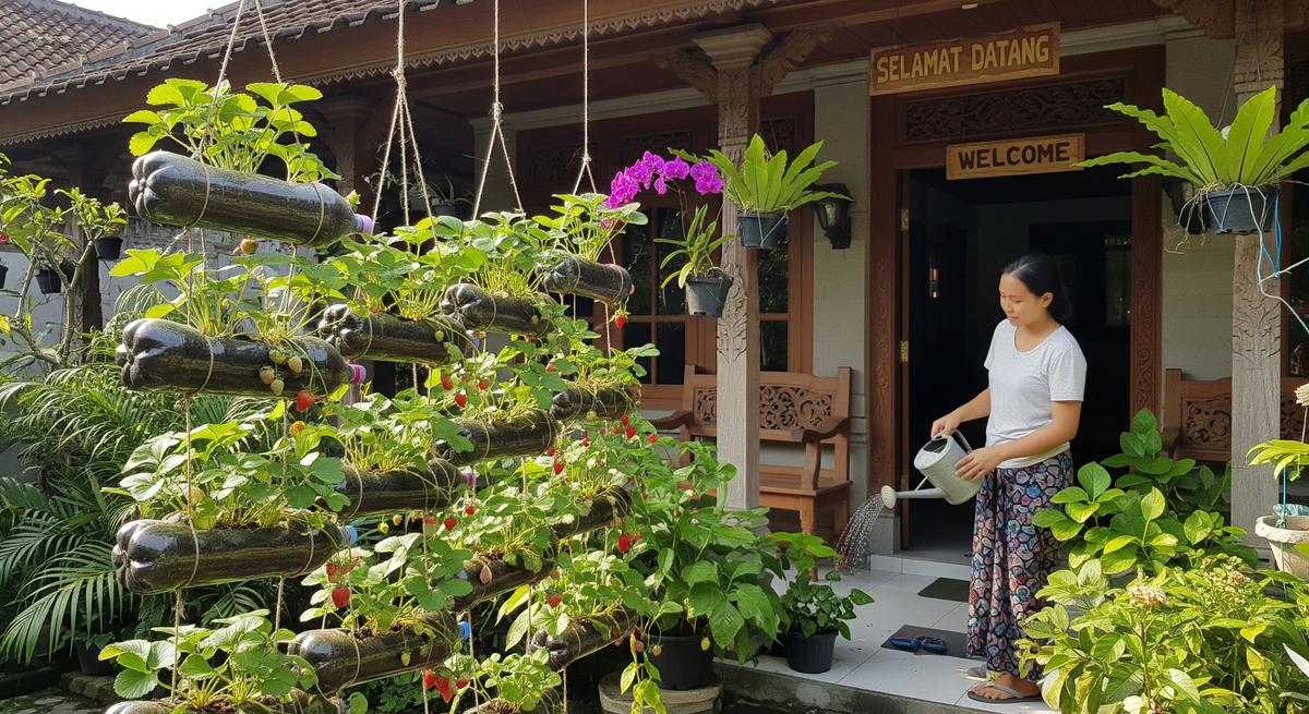 Cara Menanam Stroberi Gantung di Botol Bekas agar Cepat Berbuah, Ini 6 Langkahnya