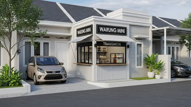 Inspirasi Warung Mini di Rumah Type 45 yang Tetap Rapi dan Tidak Mengganggu Parkiran