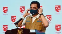 Juru Bicara Satgas COVID-19 Wiku Adisasmito menyebut jumlah kasus aktif Indonesia cenderung turun saat konferensi pers di Kantor Presiden Jakarta, Kamis (13/8/2020). (Dok Tim Komunikasi Satuan Tugas COVID-19)