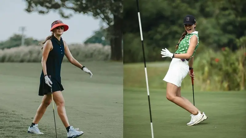 6 Gaya Luna Maya saat Main Golf, Tetap Stylish