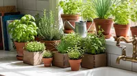 9 Desain Edible Garden Mini di Dapur Dekat Jendela untuk Bumbu Segar, Praktis dan Bermanfaat