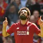 4. Mohamed Salah (Liverpool) - Pria asal Mesir ini menjadi top skor Premier League musim 2018. Ketajaman penyerang The Reds itu membuat Presiden Real Madrid kepincut dan ingin membawanya ke Bernabeu untuk menggantikan Ronaldo. (AFP/Paul Ellis)