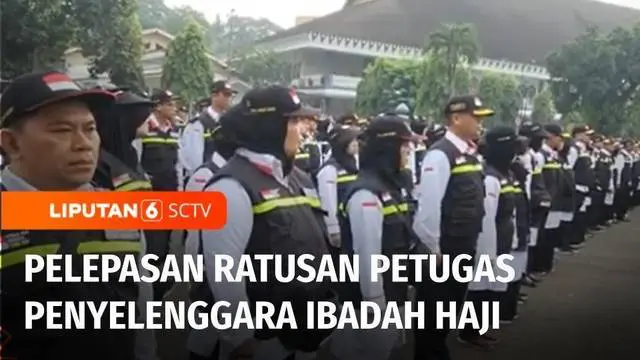 Kementerian Agama melepas 489 petugas penyelenggara ibadah haji (PPIH) Sabtu pagi. Pelepasan petugas ibadah haji dilaksanakan di Asrama Haji Pondok Gede, Jakarta Timur.