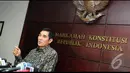 Hamdan Zoelva adalah Ketua Mahkamah Konstitusi Indonesia periode 2013-2016, menggantikan Akil Mochtar yang di berhentikan karena terlibat kasus suap sengketa pilkada Kabupaten Lebak, Banten (Liputan6.com/Andrian M Tunay)