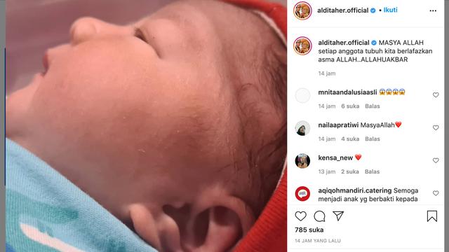 Unggahan Aldi Taher soal kelahiran putrinya. (Foto: Instagram @alditaher.official)