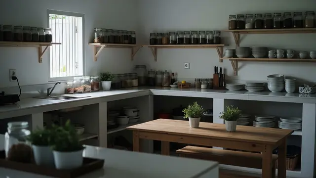 Desain Dapur Kampung Kecil tapi Terlihat Bersih dan Adem (AI Generated)