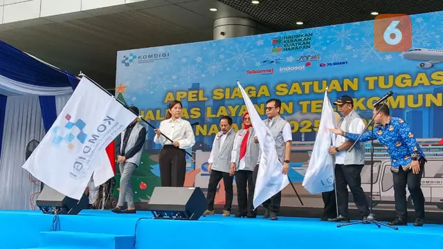Komdigi Bersama Posko Siaga Telekomunikasi Nataru 2025–2026 (Liputan6/Arief Ferdian Maulana)