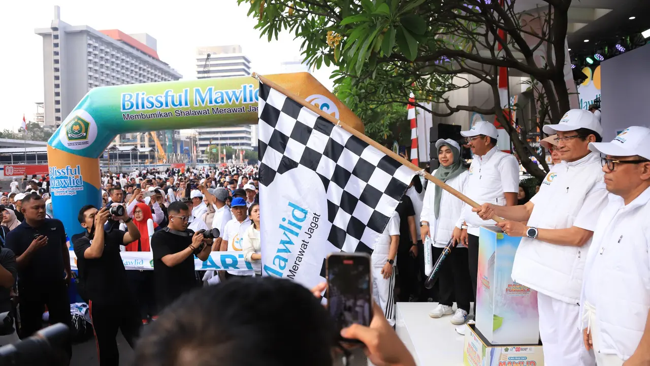 Sebanyak 1.000 peserta mengikuti Car Free Day (CFD) Mawlid Funwalk di Jalan MH Thamrin, Jakarta. (Istimewa)