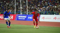 Timnas Indonesia U-22 memimpin lebih dulu lewat gol yang dicetak Titan Agung pada menit ke-10. (Foto:Dok.PSSI)